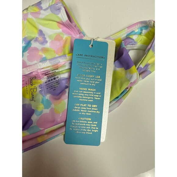NEW Beach Bunny Women's Bikini Kate Full Bottom Swim Floral Size Small Pastel - Picture 6 of 6